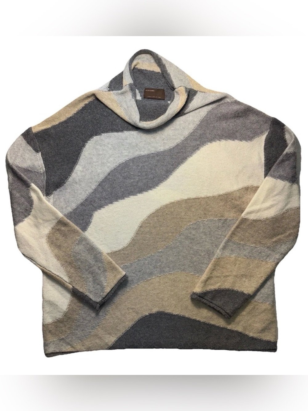 Kerisma Mock Turtle Neck Sweater Wavy Pattern    M/L